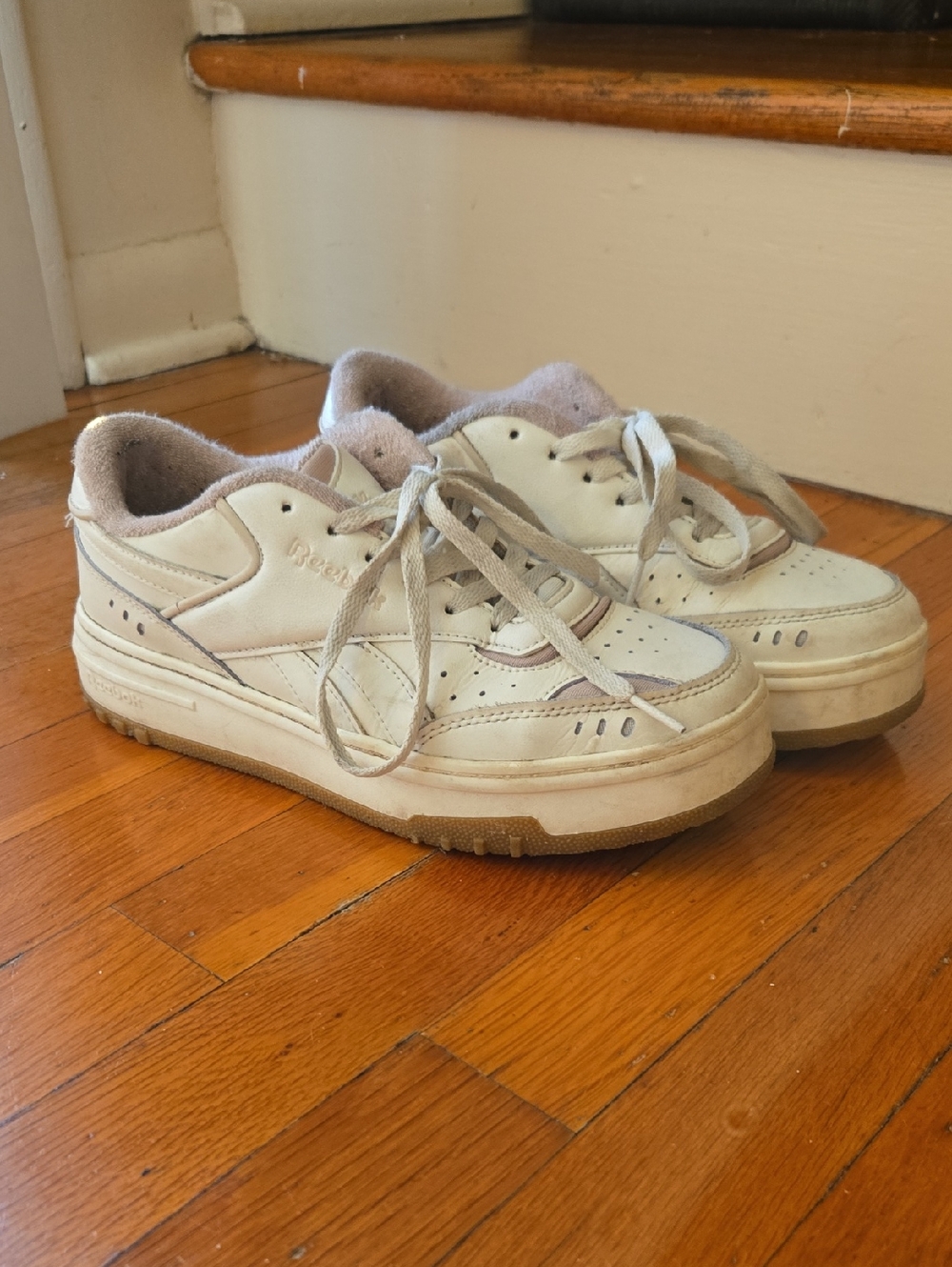 Reebok Retro Cream Pink Tan Sneakers